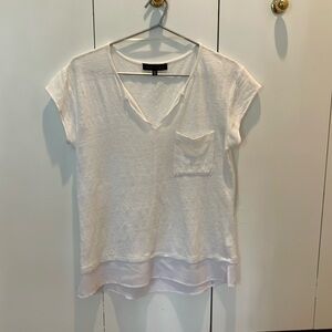 White Linen Relaxed Fit Top